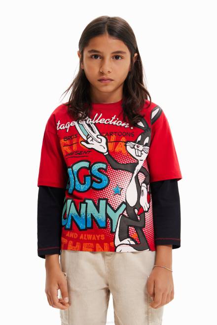 Bugs Bunny double-sleeve T-shirt Desigual Boy 2ZPR1796 Clothing
