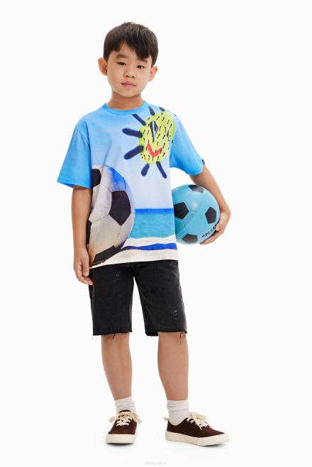 Football photographic T-shirt Desigual Boy 2ZPR1809 Clothing