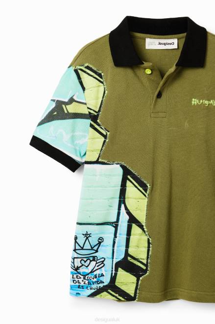 Graffiti short-sleeve polo shirt Desigual Boy 2ZPR1795 Clothing