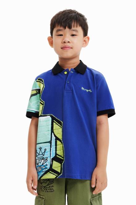 Graffiti short-sleeve polo shirt Desigual Boy 2ZPR1823 Clothing