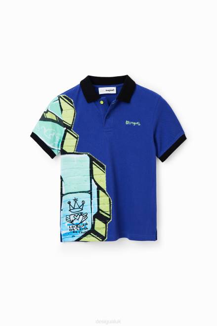 Graffiti short-sleeve polo shirt Desigual Boy 2ZPR1823 Clothing