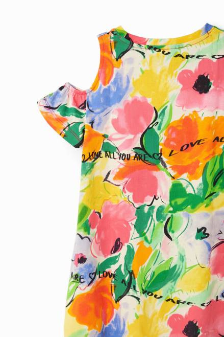 Cut-out floral T-shirt dress Desigual Girl 2ZPR1867 Clothing