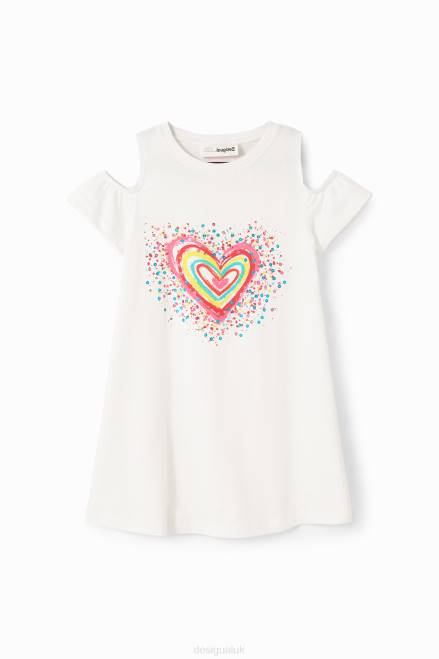 Heart cut-out T-shirt dress Desigual Girl 2ZPR1842 Clothing