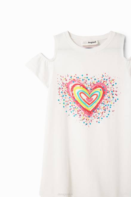 Heart cut-out T-shirt dress Desigual Girl 2ZPR1842 Clothing