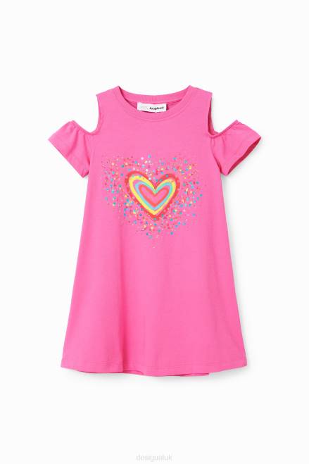 Heart cut-out T-shirt dress Desigual Girl 2ZPR1846 Clothing