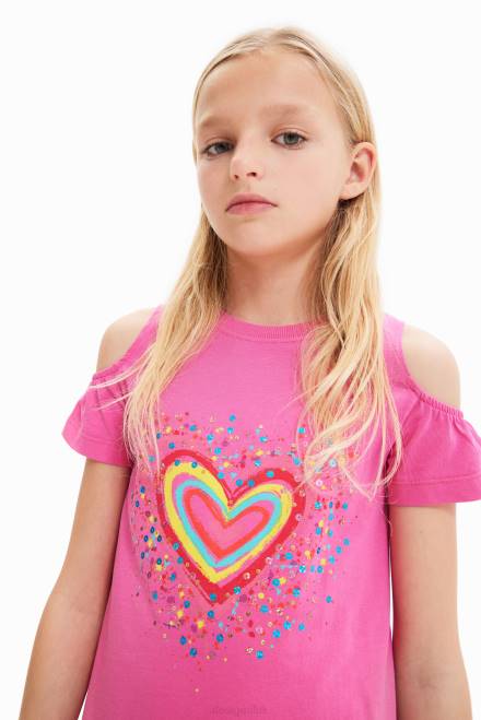 Heart cut-out T-shirt dress Desigual Girl 2ZPR1846 Clothing