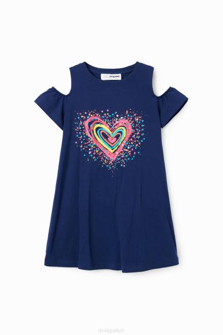 Heart cut-out T-shirt dress Desigual Girl 2ZPR1865 Clothing