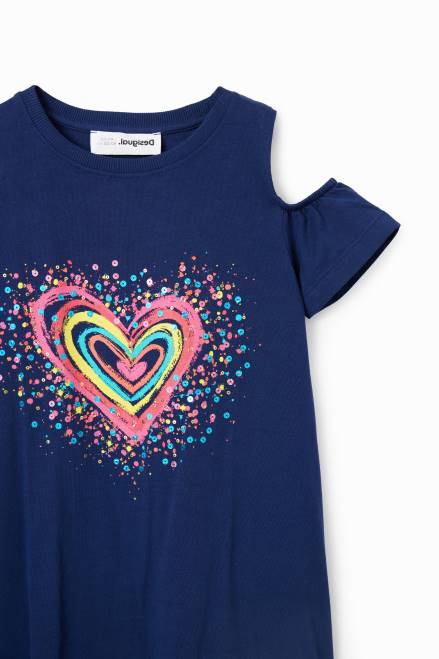 Heart cut-out T-shirt dress Desigual Girl 2ZPR1865 Clothing