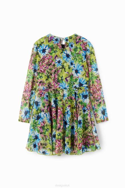 Long-sleeve tulle floral dress Desigual Girl 2ZPR1799 Clothing