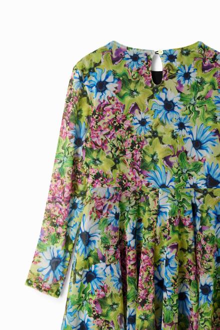 Long-sleeve tulle floral dress Desigual Girl 2ZPR1799 Clothing