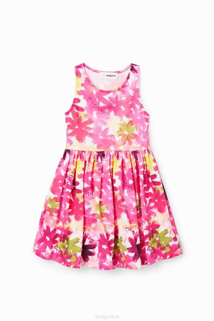 Short watercolour floral dress Desigual Girl 2ZPR1874 Clothing