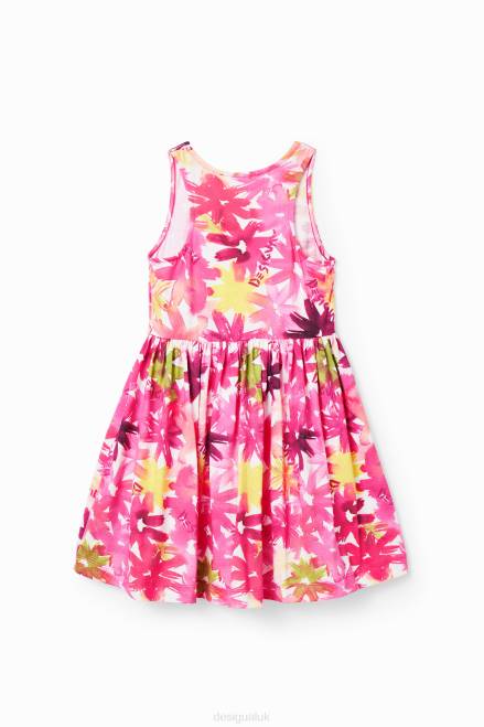 Short watercolour floral dress Desigual Girl 2ZPR1874 Clothing