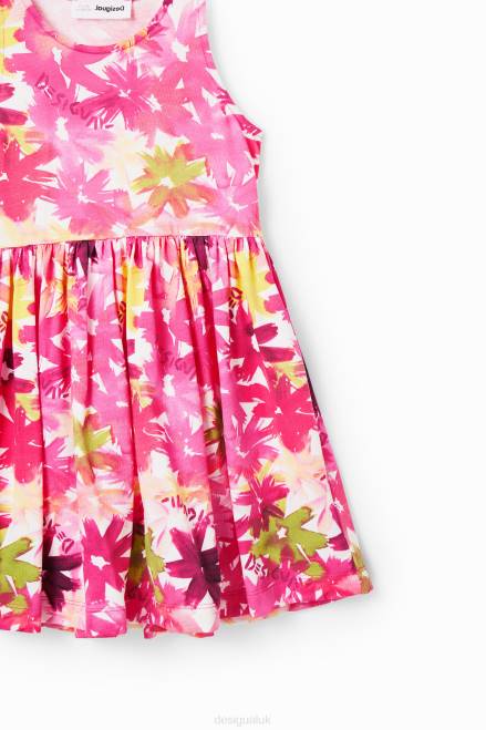 Short watercolour floral dress Desigual Girl 2ZPR1874 Clothing