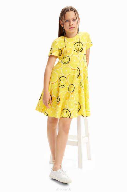 Smiley lemon dress Desigual Girl 2ZPR1835 Clothing