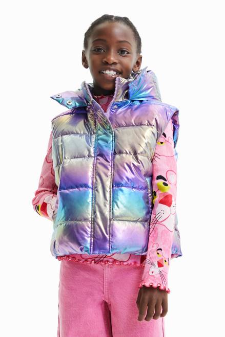 Iridescent padded gilet Desigual Girl 2ZPR1853 Clothing
