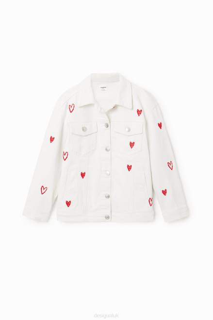 Oversize heart denim jacket Desigual Girl 2ZPR1825 Clothing