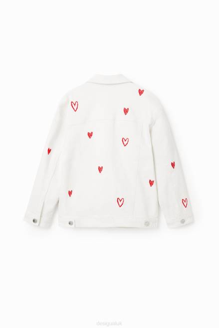 Oversize heart denim jacket Desigual Girl 2ZPR1825 Clothing
