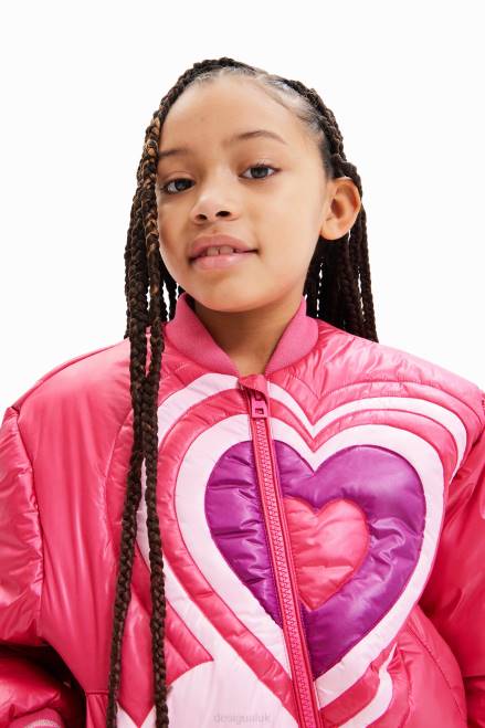 Quilted heart bomber jacket Desigual Girl 2ZPR1769 Clothing