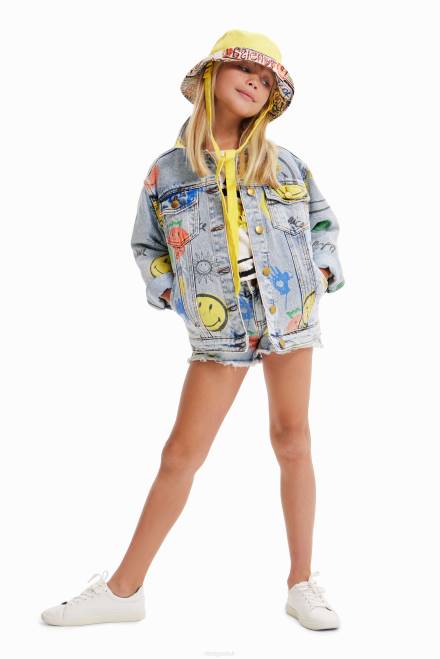 Smiley denim jacket Desigual Girl 2ZPR1165 Clothing