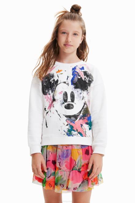 Disney\'s Mickey Mouse splatter sweatshirt Desigual Girl 2ZPR1147 Clothing