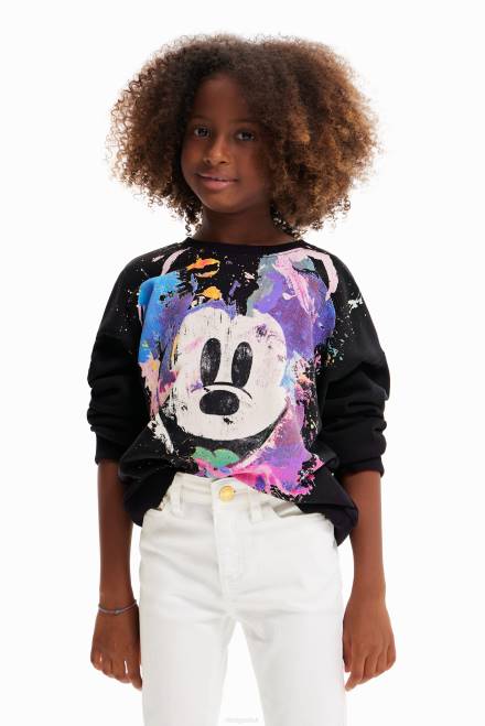 Disney\'s Mickey Mouse splatter sweatshirt Desigual Girl 2ZPR1161 Clothing