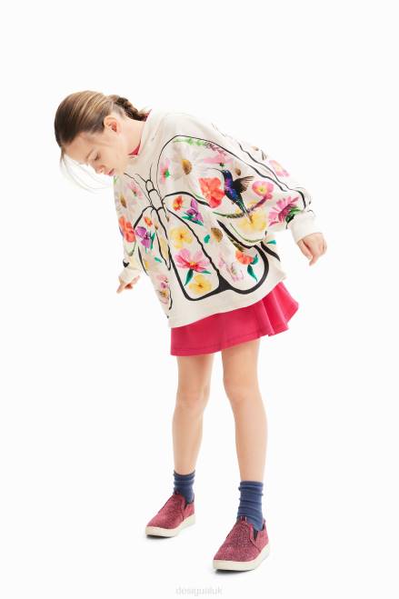 Oversize butterfly hoodie Desigual Girl 2ZPR1750 Clothing