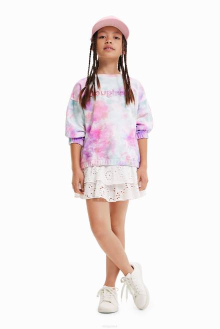 Tie-dye logo sweatshirt Desigual Girl 2ZPR1868 Clothing