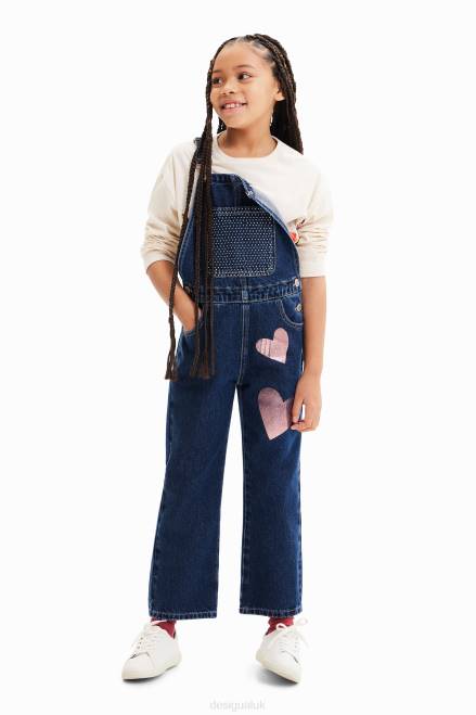 Denim heart dungarees Desigual Girl 2ZPR1776 Clothing