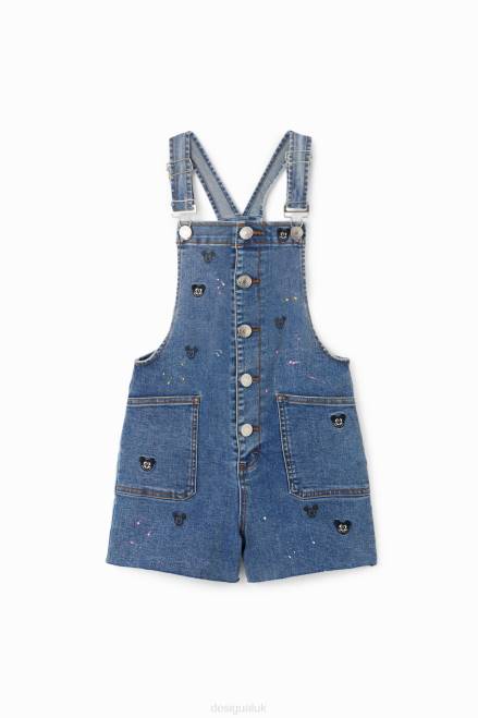 Disney's Mickey Mouse denim dungaree shorts Desigual Girl 2ZPR1834 Clothing