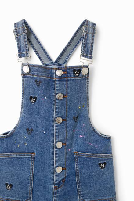 Disney\'s Mickey Mouse denim dungaree shorts Desigual Girl 2ZPR1834 Clothing