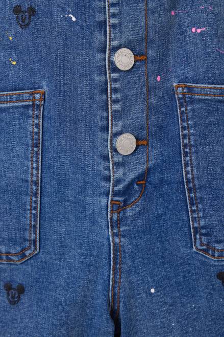 Disney\'s Mickey Mouse denim dungaree shorts Desigual Girl 2ZPR1834 Clothing