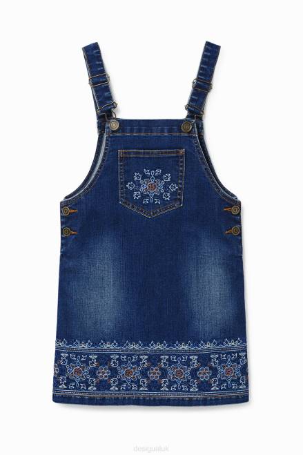 Embroidered denim overalls Desigual Girl 2ZPR1839 Clothing