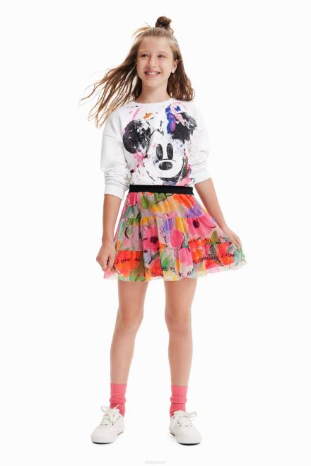 Floral tulle mini skirt Desigual Girl 2ZPR1800 Clothing