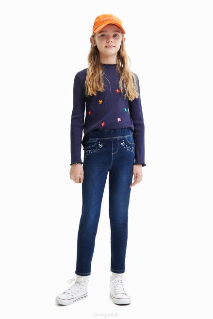 Slim jeggings with designs Desigual Girl 2ZPR1804 Clothing