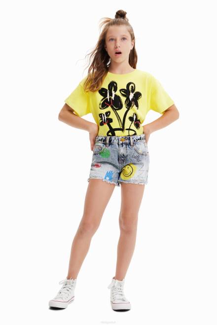Smiley denim shorts Desigual Girl 2ZPR1752 Clothing