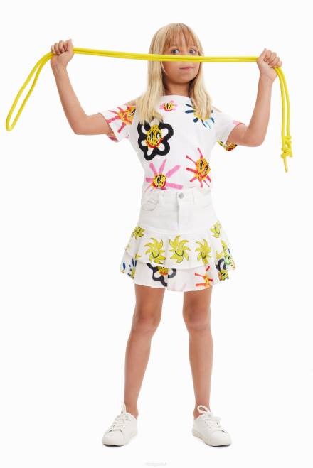 Sun ruffle denim mini skirt Desigual Girl 2ZPR1815 Clothing