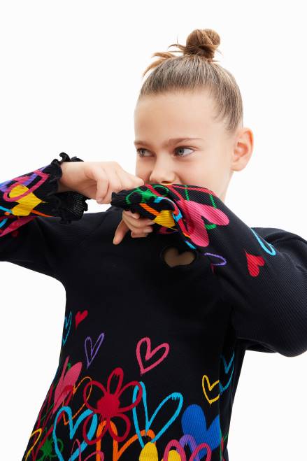 Cut-out heart T-shirt Desigual Girl 2ZPR1702 Clothing