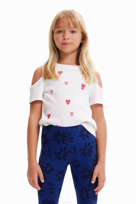 Cut-out heart T-shirt Desigual Girl 2ZPR1803 Clothing