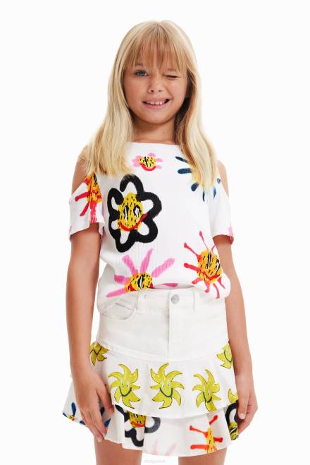 Cut-out sun T-shirt Desigual Girl 2ZPR1878 Clothing