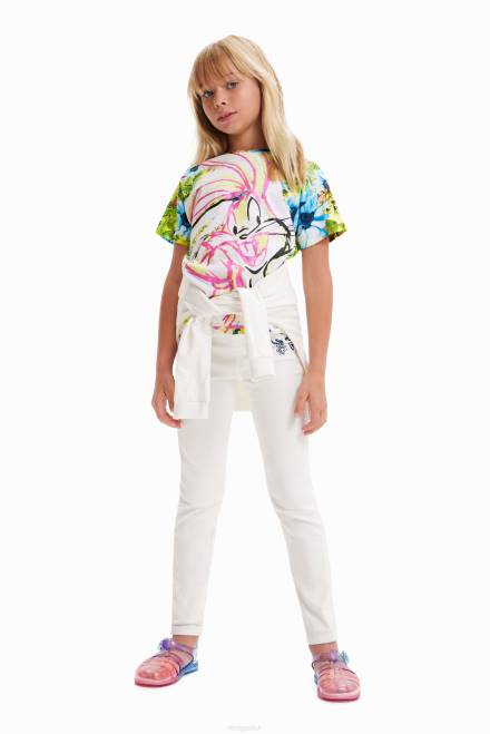 Floral Bugs Bunny T-shirt Desigual Girl 2ZPR1763 Clothing