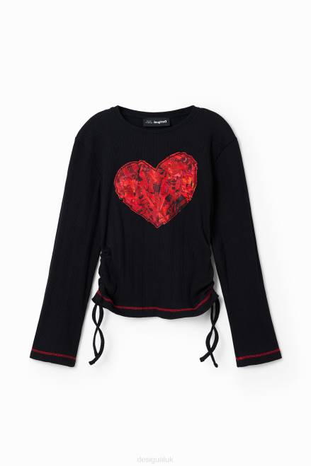 Gathered heart T-shirt Desigual Girl 2ZPR1810 Clothing