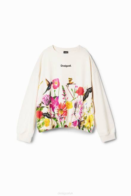Puff-sleeve floral T-shirt Desigual Girl 2ZPR1723 Clothing