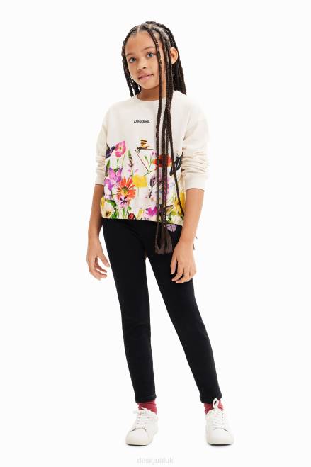 Puff-sleeve floral T-shirt Desigual Girl 2ZPR1723 Clothing