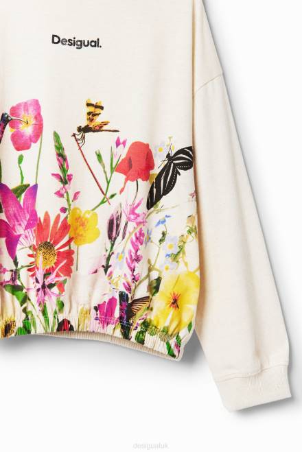 Puff-sleeve floral T-shirt Desigual Girl 2ZPR1723 Clothing