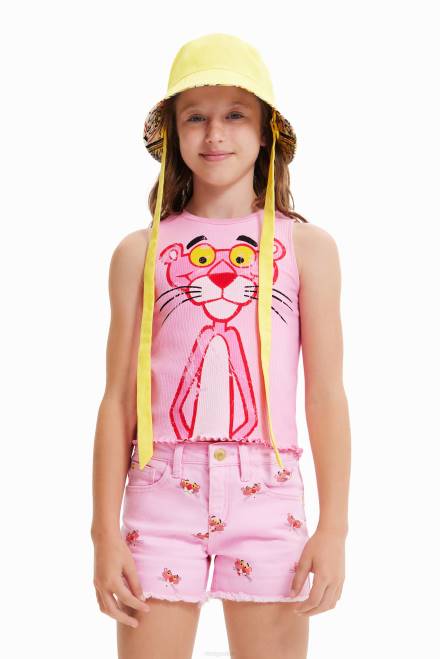 Ribbed Pink Panther T-shirt Desigual Girl 2ZPR1807 Clothing