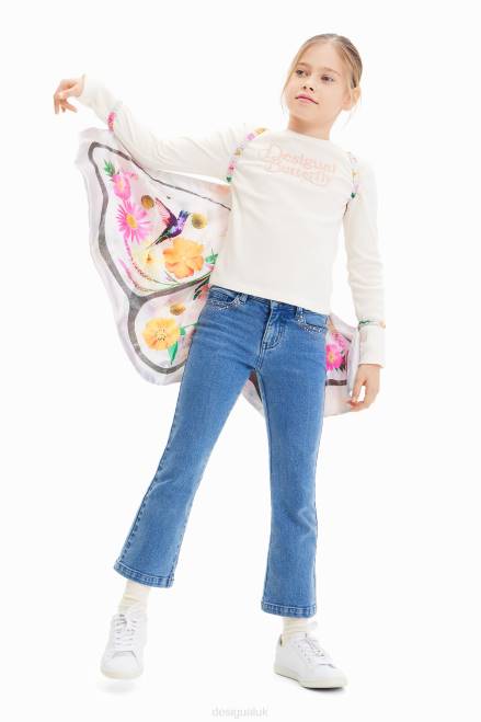 Ribbed butterfly wings T-shirt Desigual Girl 2ZPR1718 Clothing