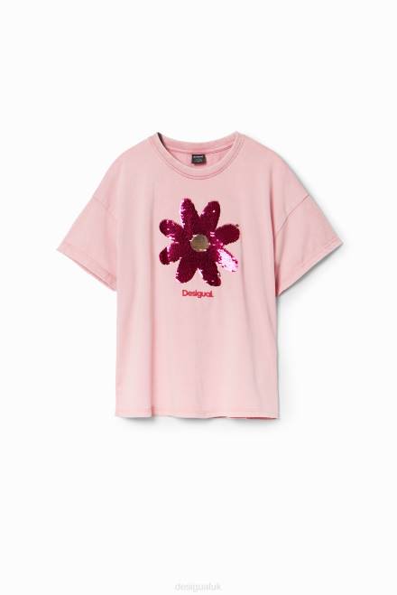 Sequin flower T-shirt Desigual Girl 2ZPR1740 Clothing