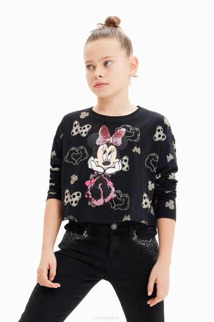 Sequined Minnie Mouse T-shirt Desigual Girl 2ZPR1744 Clothing