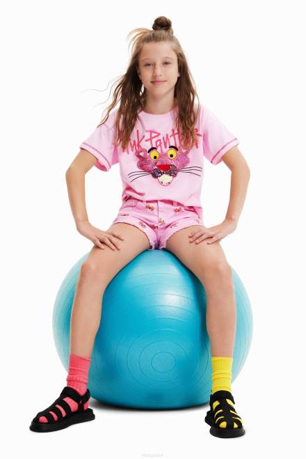 Sequinned Pink Panther T-shirt Desigual Girl 2ZPR1798 Clothing