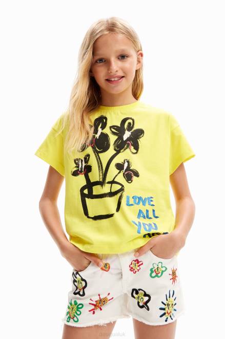 Short-sleeve plant T-shirt Desigual Girl 2ZPR1783 Clothing